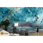Fototapetai "Blue and gold marble" Fototapetai | Colorbee.lt